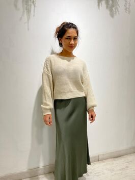 Falda Sheila Saten Verde