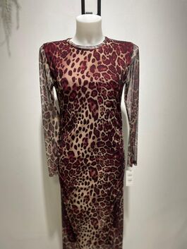 Vestido Tul Estampado Largo Animal Carol