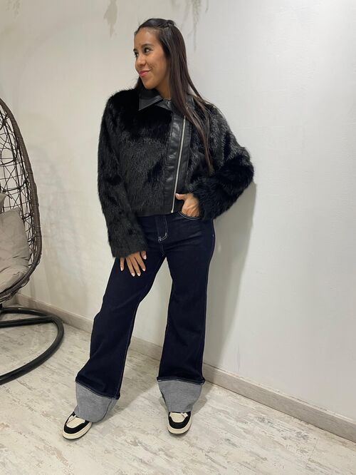 Chaqueta polipiel combinada con pelo Danae S