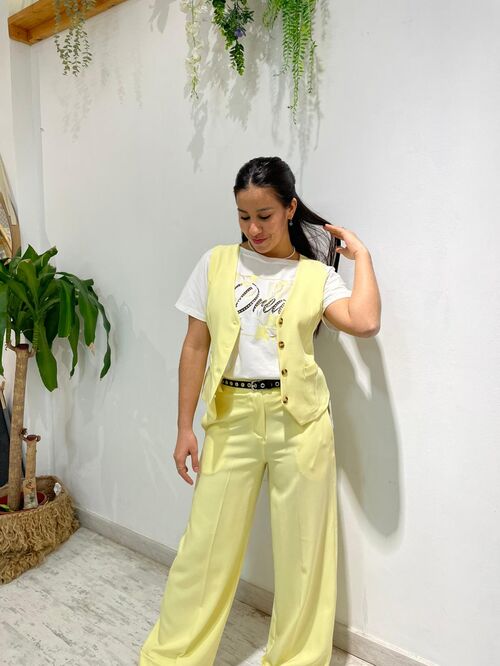 Pantalon Vestir Amarillo